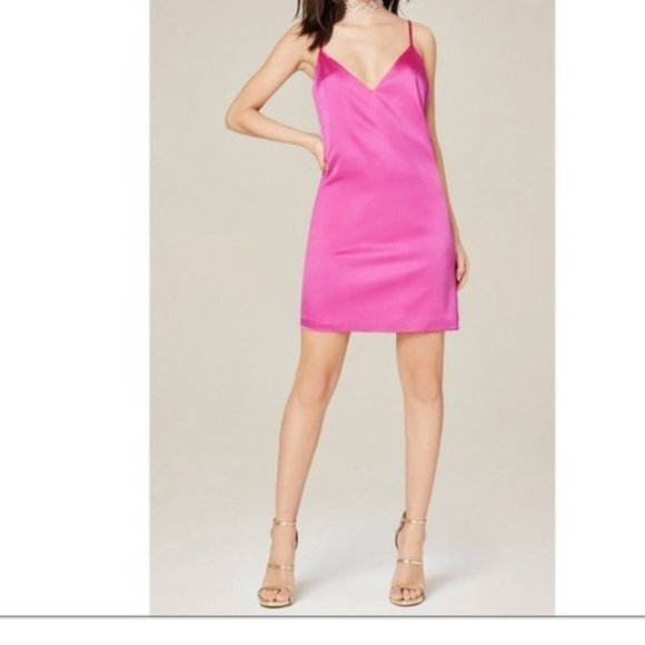 Bebe Sara Hot Pink Silk Slip - Picture 2 of 3